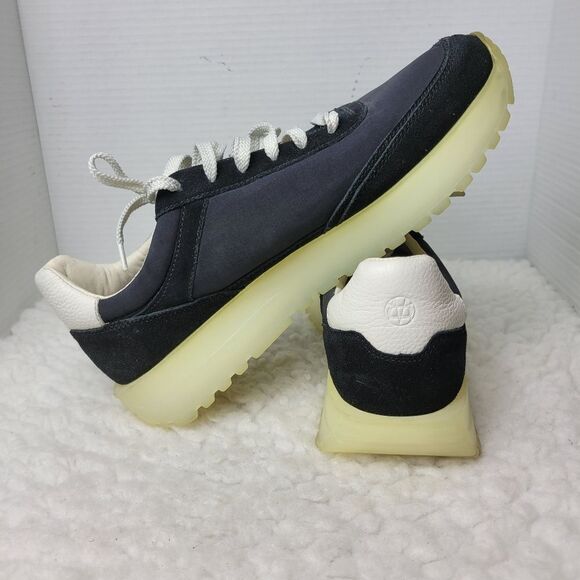 Massimo Dutti Men'Sneaker Size 11 Black Suede Leather Lace Up Shoes - Picture 5 of 11